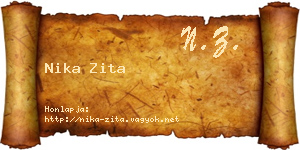 Nika Zita névjegykártya