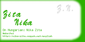 zita nika business card